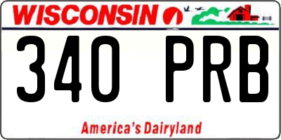 WI license plate 340PRB