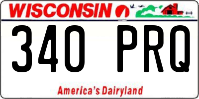 WI license plate 340PRQ