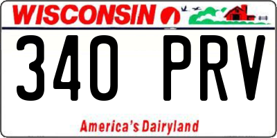 WI license plate 340PRV