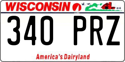 WI license plate 340PRZ