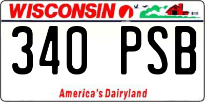 WI license plate 340PSB