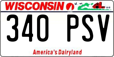 WI license plate 340PSV