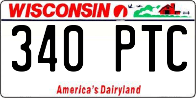 WI license plate 340PTC