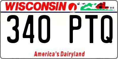 WI license plate 340PTQ