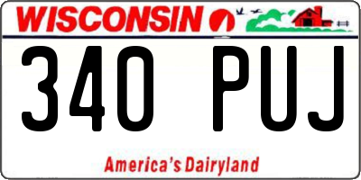 WI license plate 340PUJ