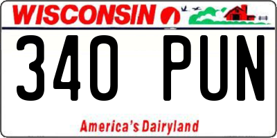 WI license plate 340PUN