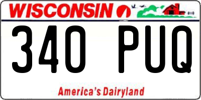 WI license plate 340PUQ