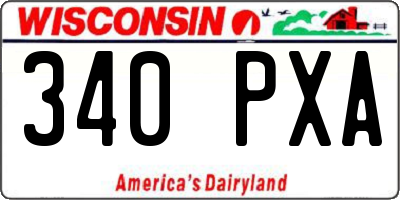 WI license plate 340PXA