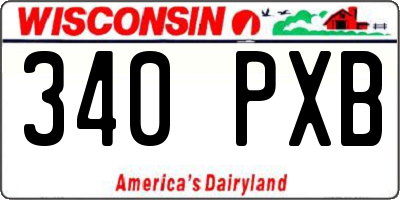 WI license plate 340PXB