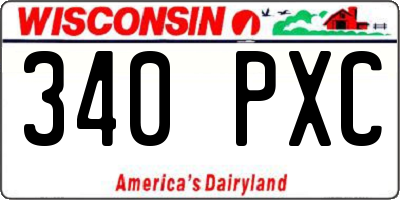 WI license plate 340PXC
