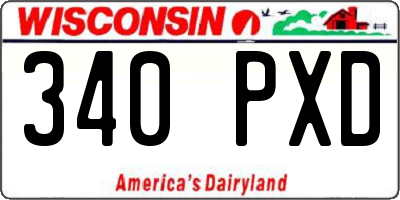 WI license plate 340PXD