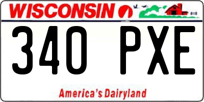 WI license plate 340PXE