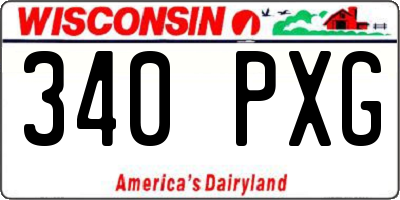 WI license plate 340PXG