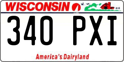 WI license plate 340PXI