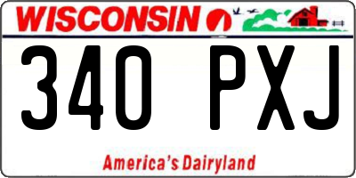 WI license plate 340PXJ