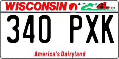 WI license plate 340PXK