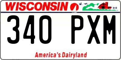 WI license plate 340PXM