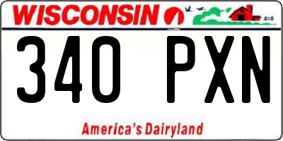 WI license plate 340PXN