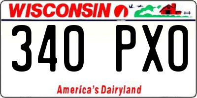 WI license plate 340PXO