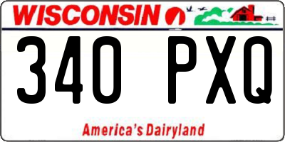 WI license plate 340PXQ