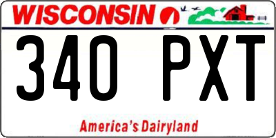 WI license plate 340PXT