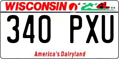 WI license plate 340PXU