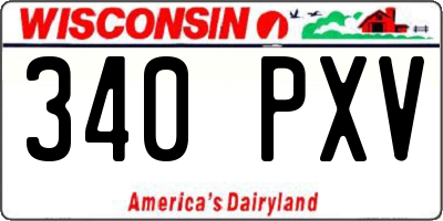 WI license plate 340PXV