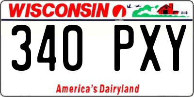 WI license plate 340PXY