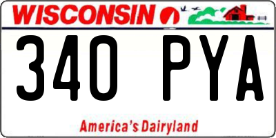 WI license plate 340PYA