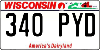 WI license plate 340PYD
