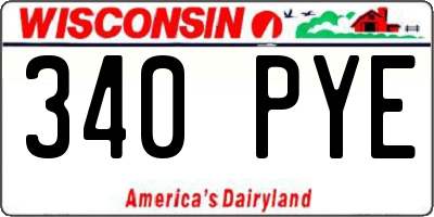 WI license plate 340PYE