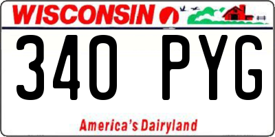 WI license plate 340PYG