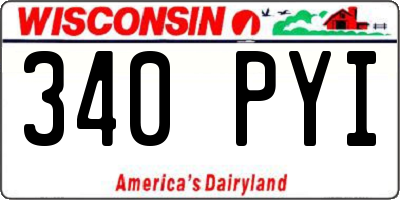 WI license plate 340PYI
