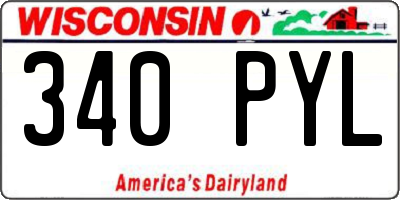 WI license plate 340PYL