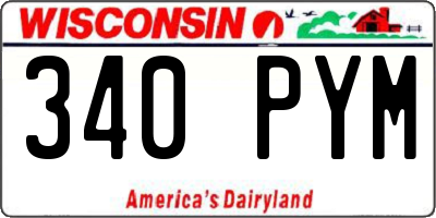 WI license plate 340PYM