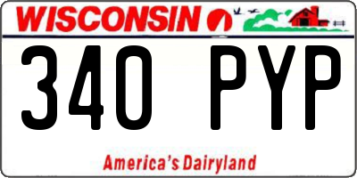 WI license plate 340PYP