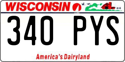 WI license plate 340PYS