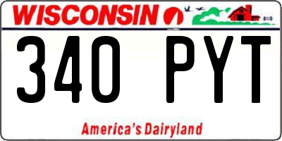 WI license plate 340PYT