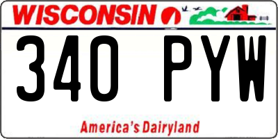 WI license plate 340PYW