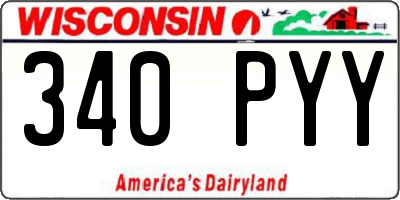 WI license plate 340PYY