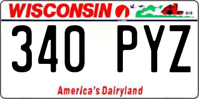 WI license plate 340PYZ