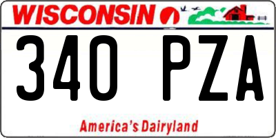 WI license plate 340PZA