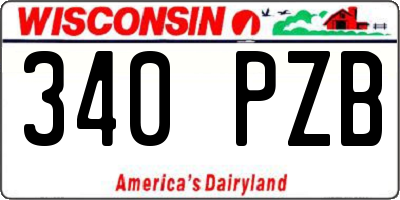 WI license plate 340PZB