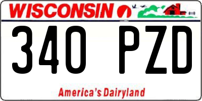 WI license plate 340PZD
