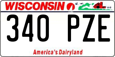 WI license plate 340PZE
