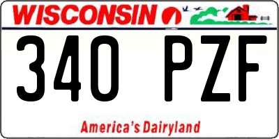 WI license plate 340PZF