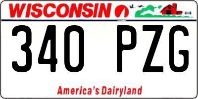 WI license plate 340PZG