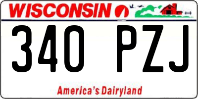 WI license plate 340PZJ