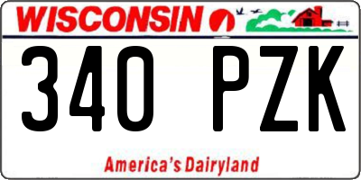 WI license plate 340PZK