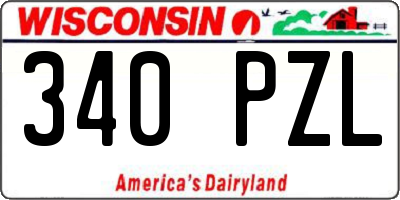 WI license plate 340PZL